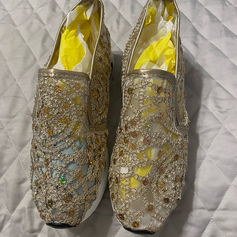 Sparkling Beaded Slip-On Shoes